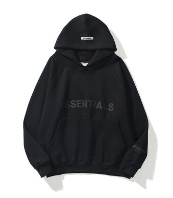 ESSENTIALS Oversized Black Hoodie