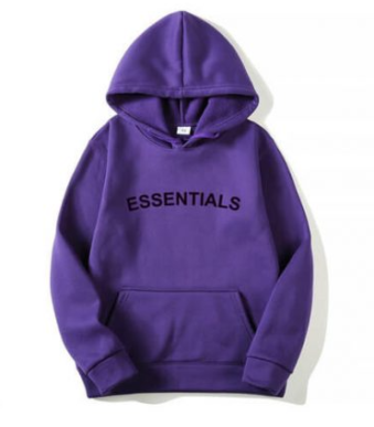 purple essentials hoodie